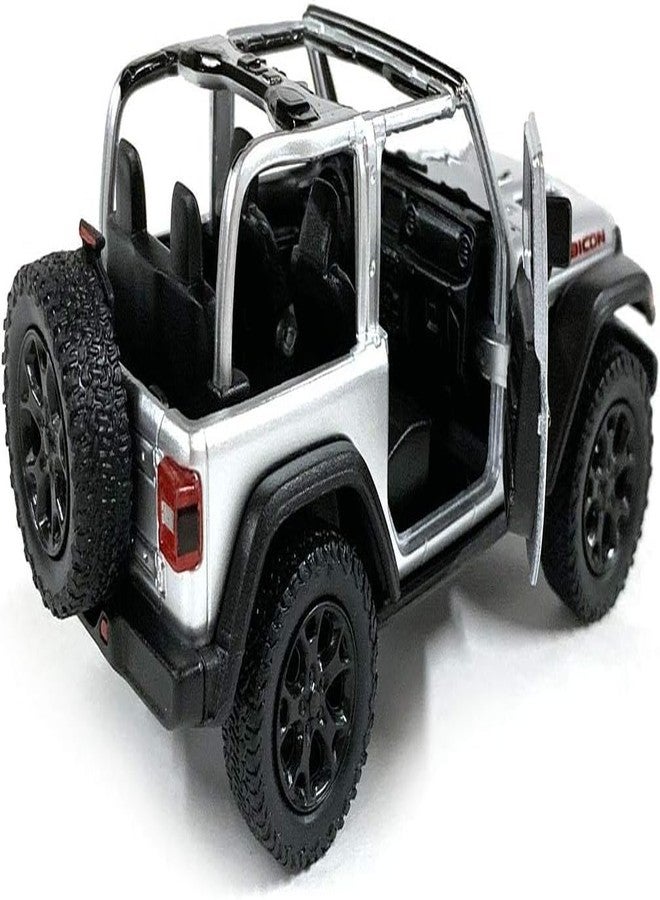 ماياترا سيارة جيب رانجلر من ماياترا كينز مارت، نموذج سيارة رياضية متعددة الاستخدامات مصبوب من المعدن بمقياس 1:34 - سيارة دفع رباعي متينة للطرق الوعرة، قطعة قابلة للتحصيل لهواة الجمع (فضية) - Image 2